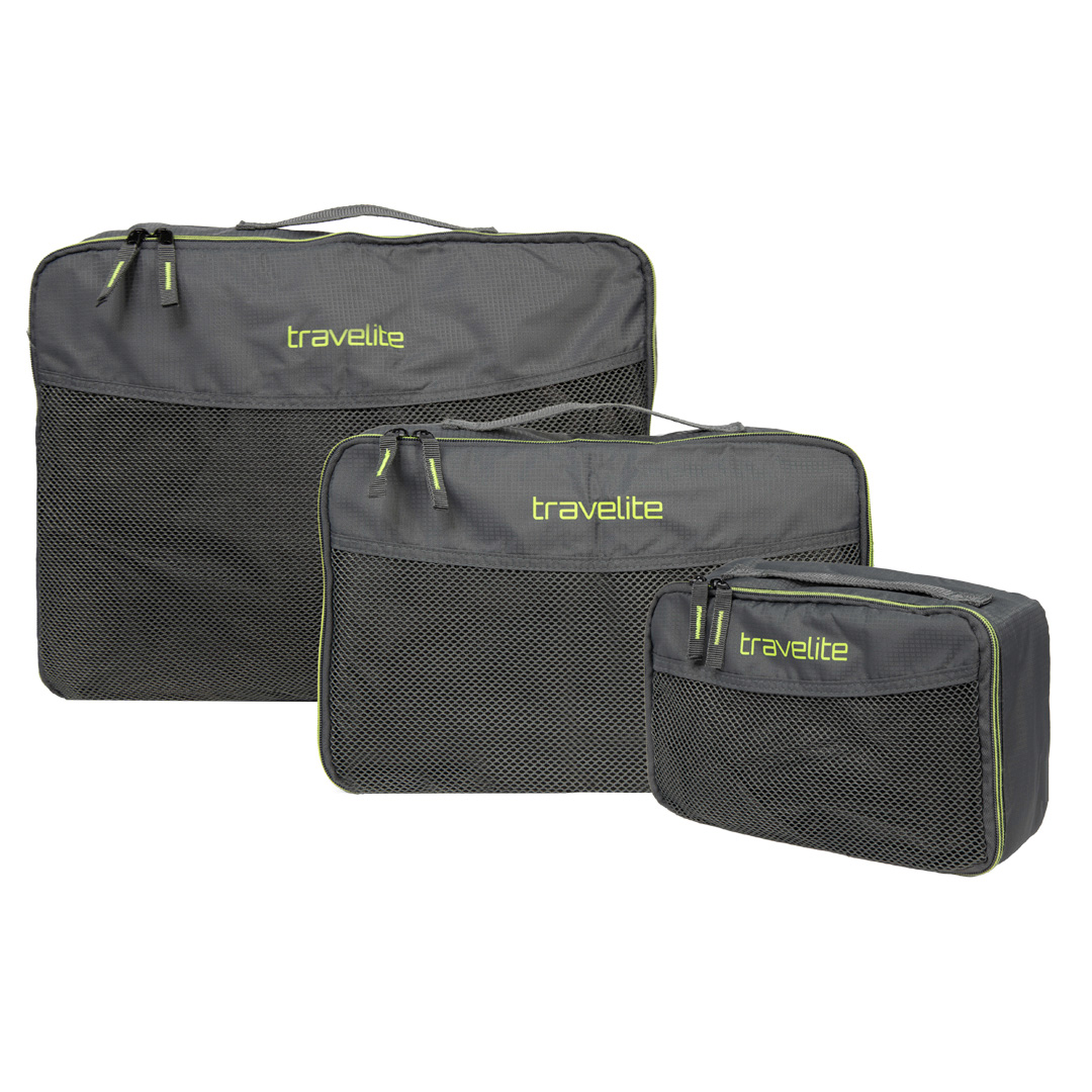 Travelite Sada 3 ks cestovních organizérů do kufru Antracitová