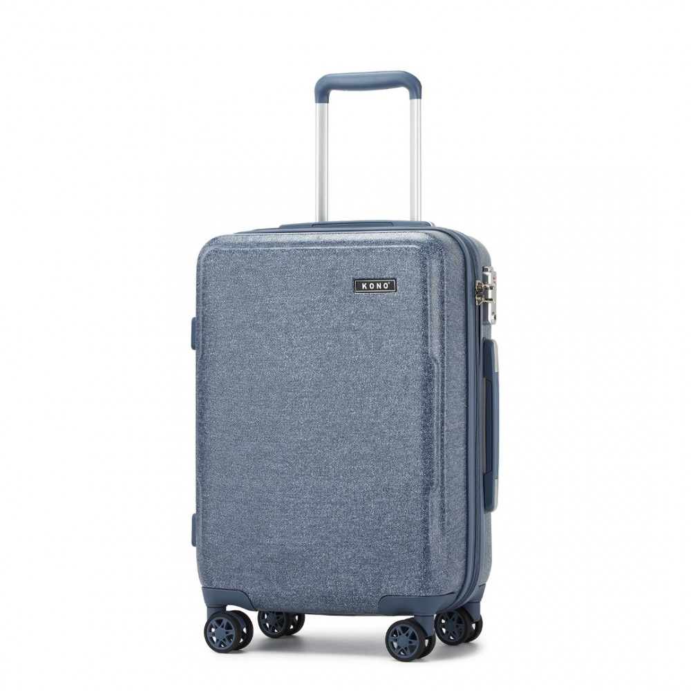 Kono KSK2494 Kufr spinner 55cm Modrá Denim ABS/Polykarbonát