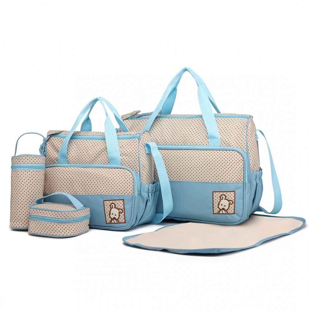 KONO Miss Lulu 9026 Set tašek pro maminky Světle modrá
