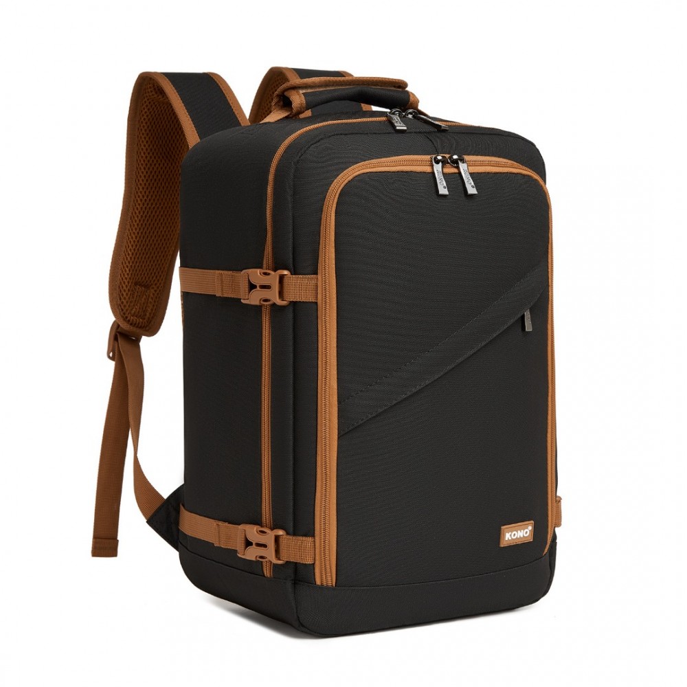 KONO 2531S Batoh na notebook 15.6" Černá/Hnědá 40cm 20L
