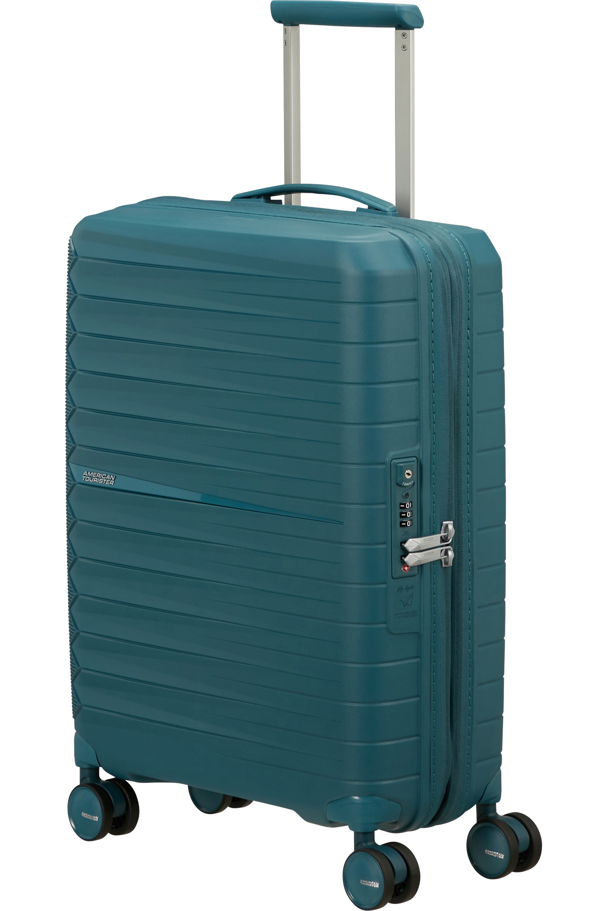 American Tourister FastForward Spinner 55cm Modrá Totally Teal rozšiřitelný