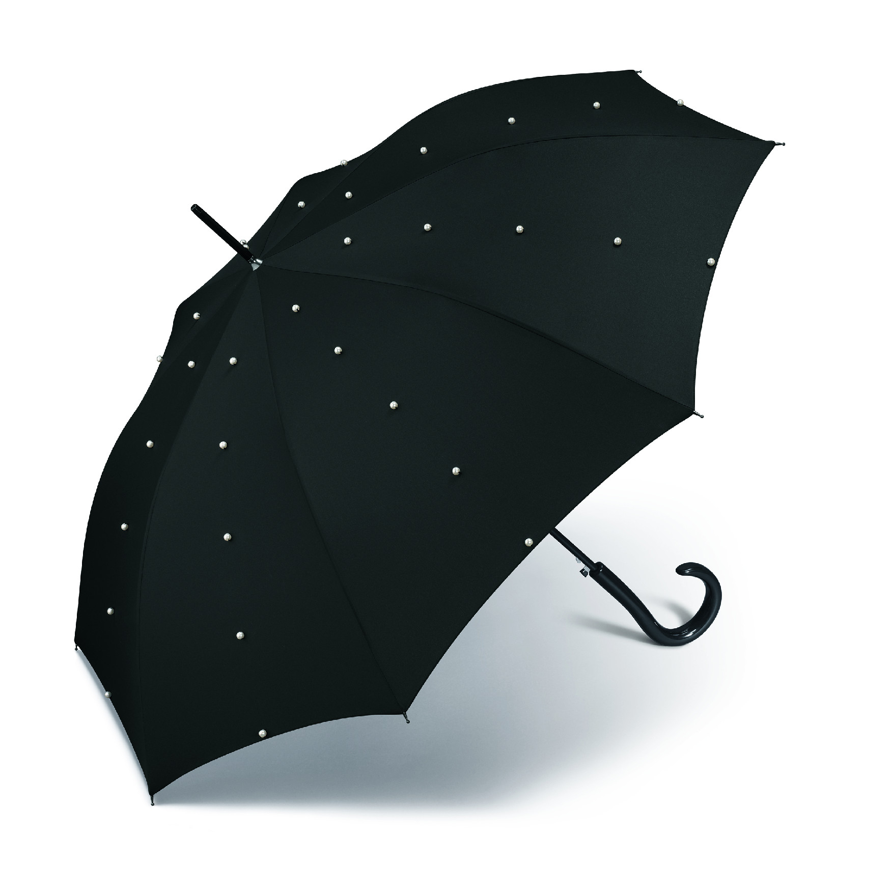 Pierre Cardin deštník Dlouhý automatický Černý Pearl 89cm/106cm