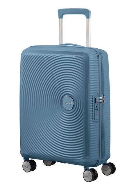American Tourister Soundbox 55cm Modrá Spinner rozšiřitelný