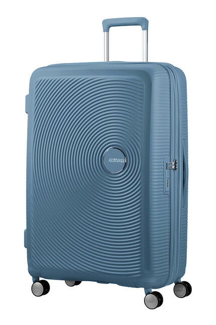 American Tourister Soundbox 77cm Modrá Spinner rozšiřitelný