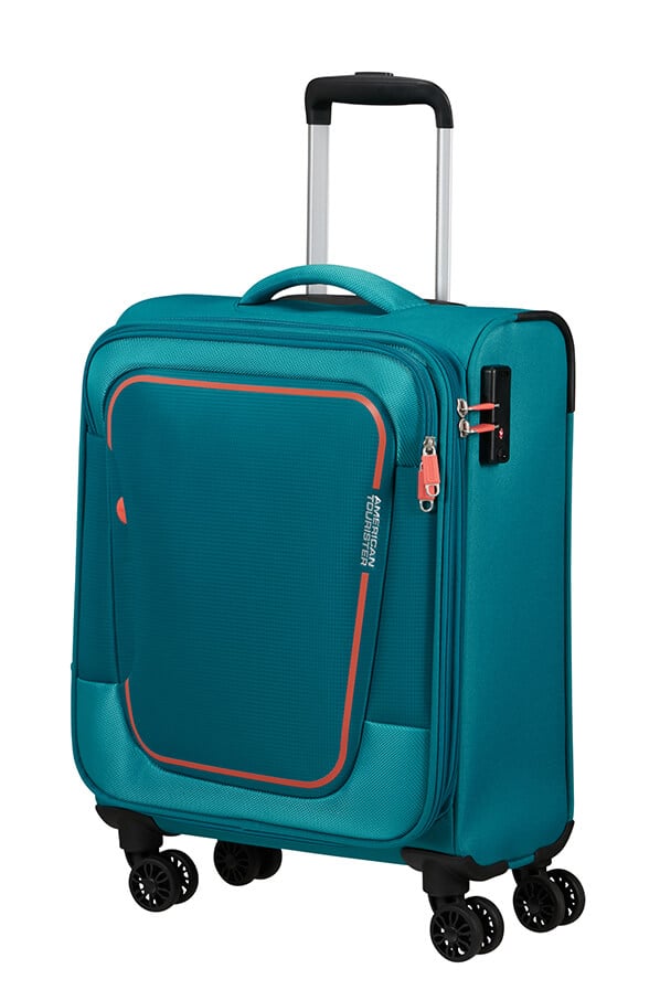 American Tourister Pulsonic 55cm Modrý Stone Teal Spinner Rozšiřitelný 40,5/43,5L