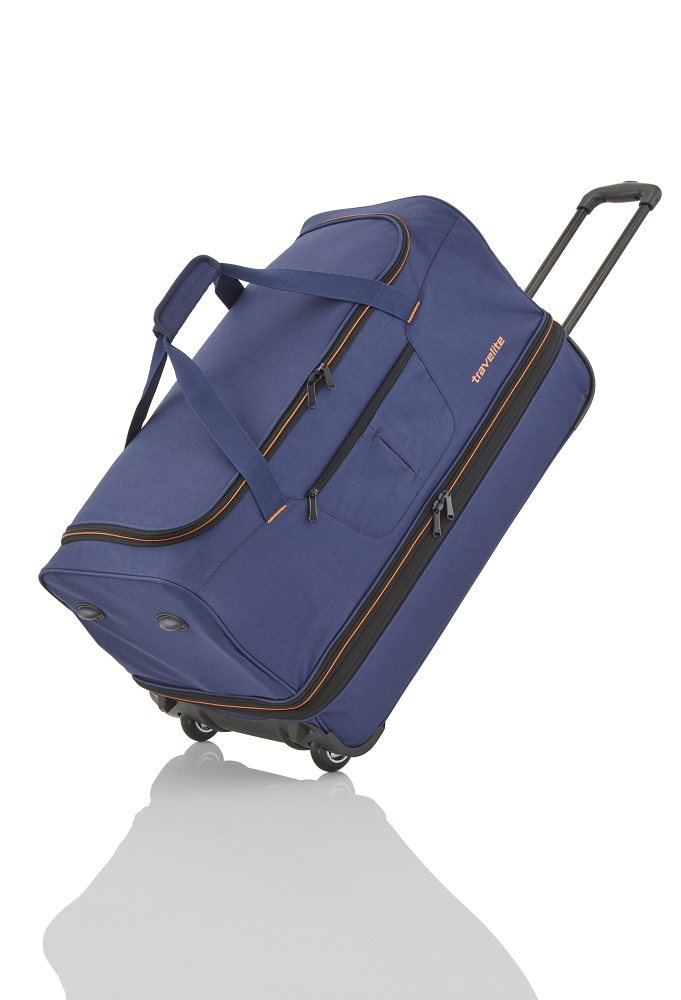 Travelite Basics Cestovní taška na kolečkách M 70 cm Modrá Navy Rozšiřitelná
