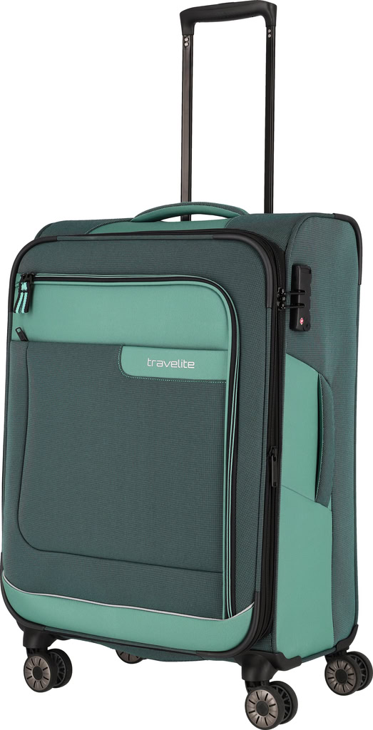 Travelite VIIA 67 cm Spinner 4w Zelený Rozšířitelný