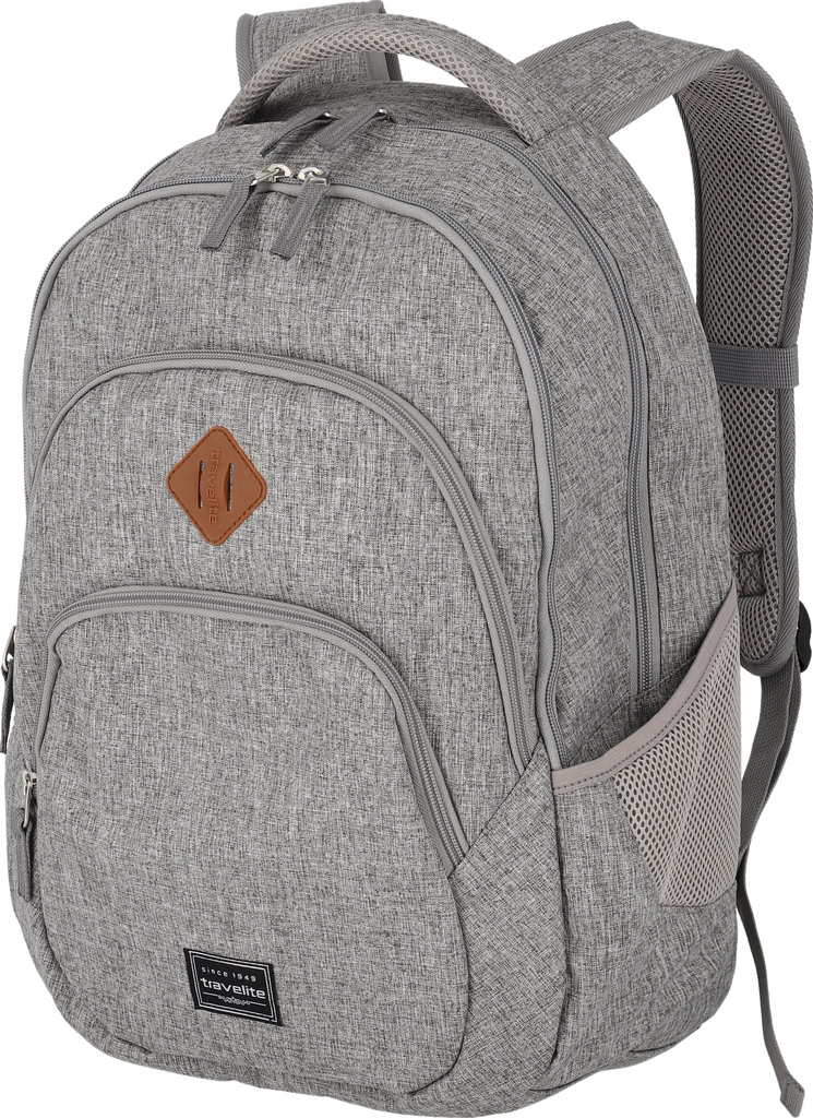 Travelite Basics Batoh Melange 15,6" Šedý Light grey 22L