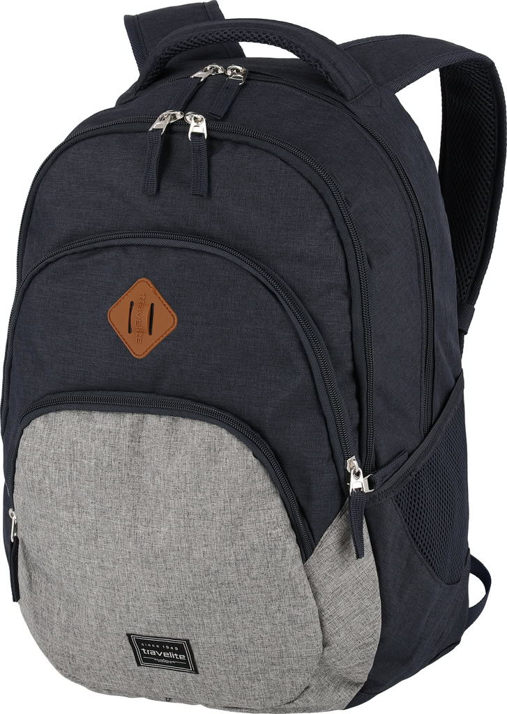 Travelite Basics Batoh Melange 15,6" Modrý/Šedý 22L