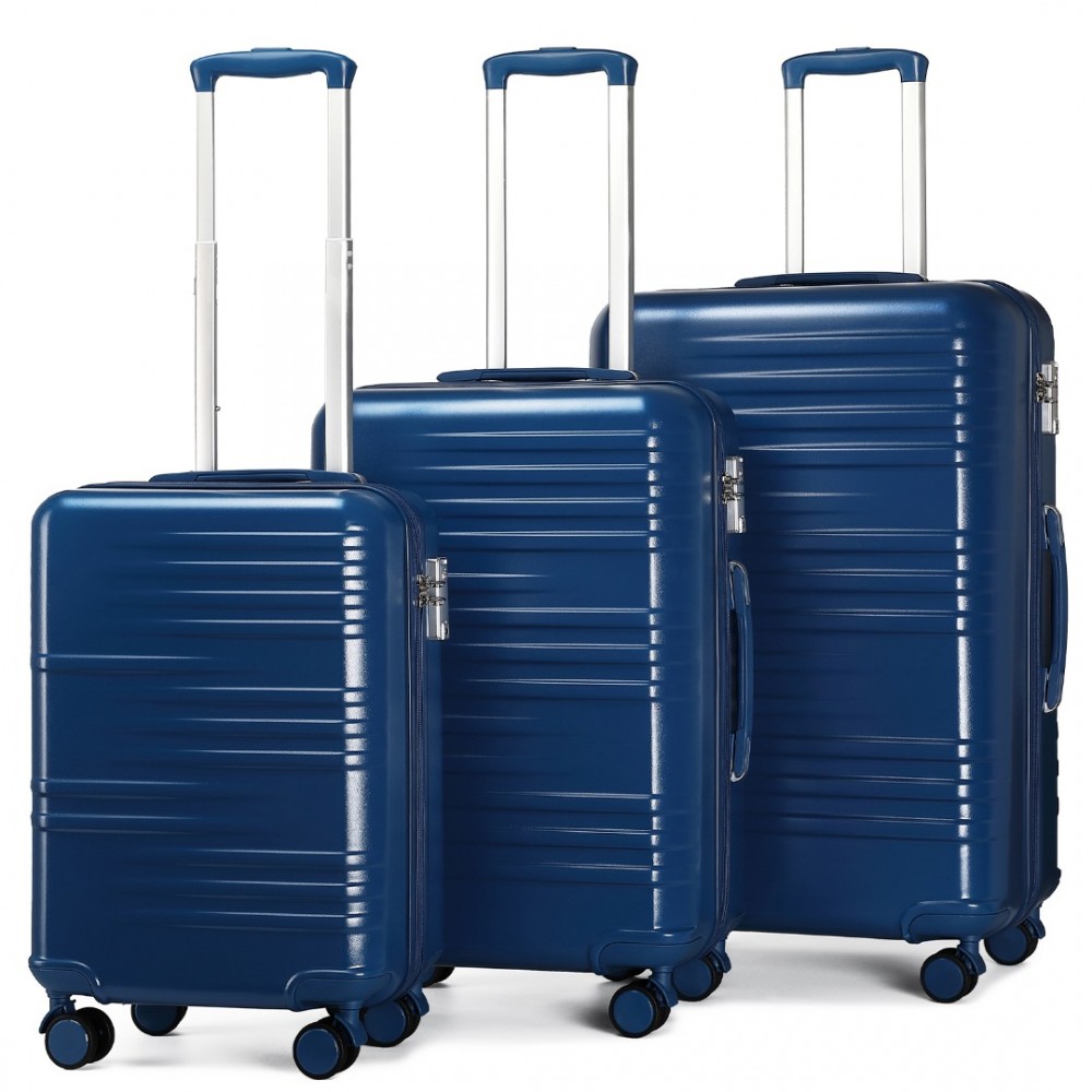 British Traveller K2391L Sada 3 kufry spinner 54cm 64cm 74.5cm Modrá ABS