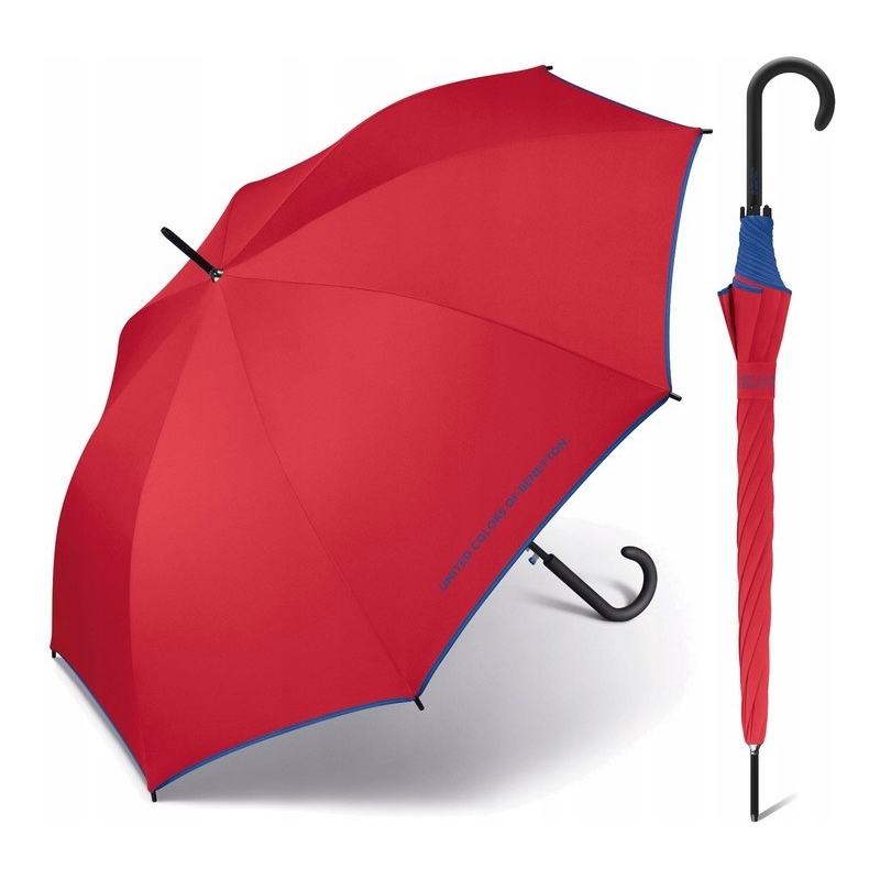 UNITED COLORS OF BENETTON Benetton deštník Dlouhý automatický vystřelovací Červený 87cm/102cm