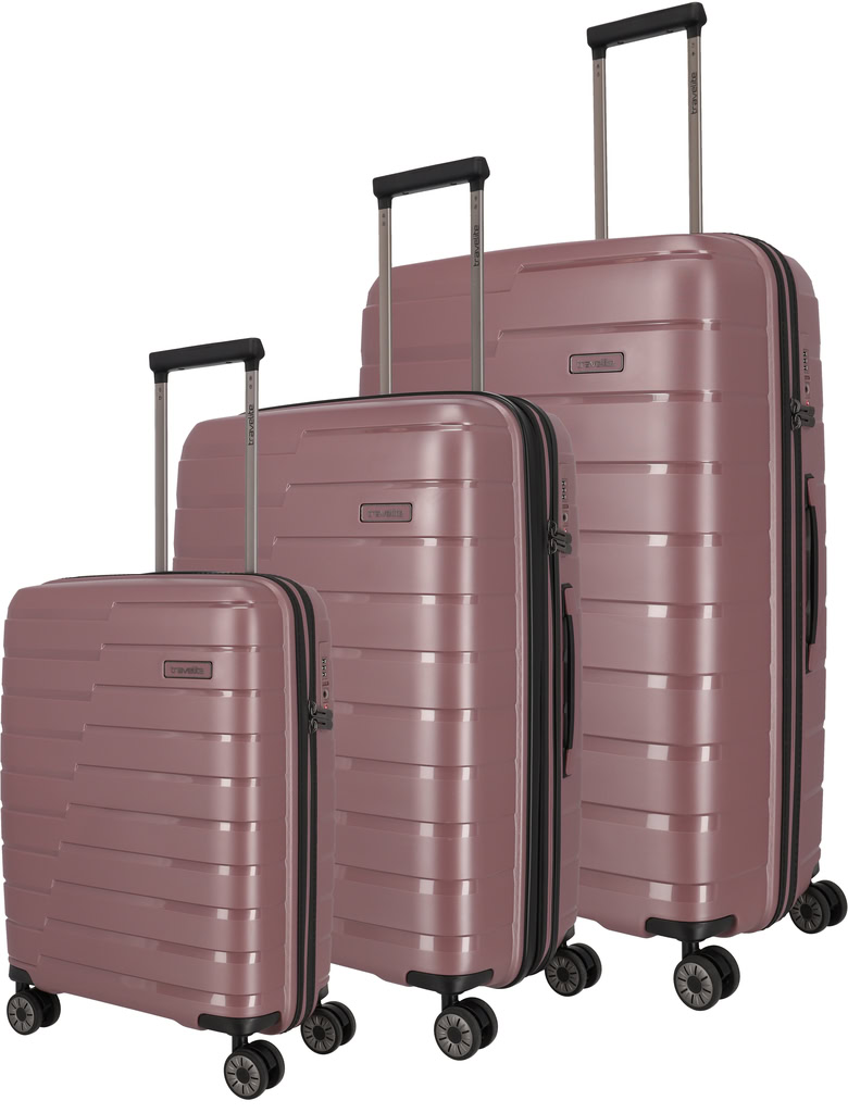 Travelite Air Base Sada 3 kufrů 55/67/77cm Růžová Lilac Polypropylen