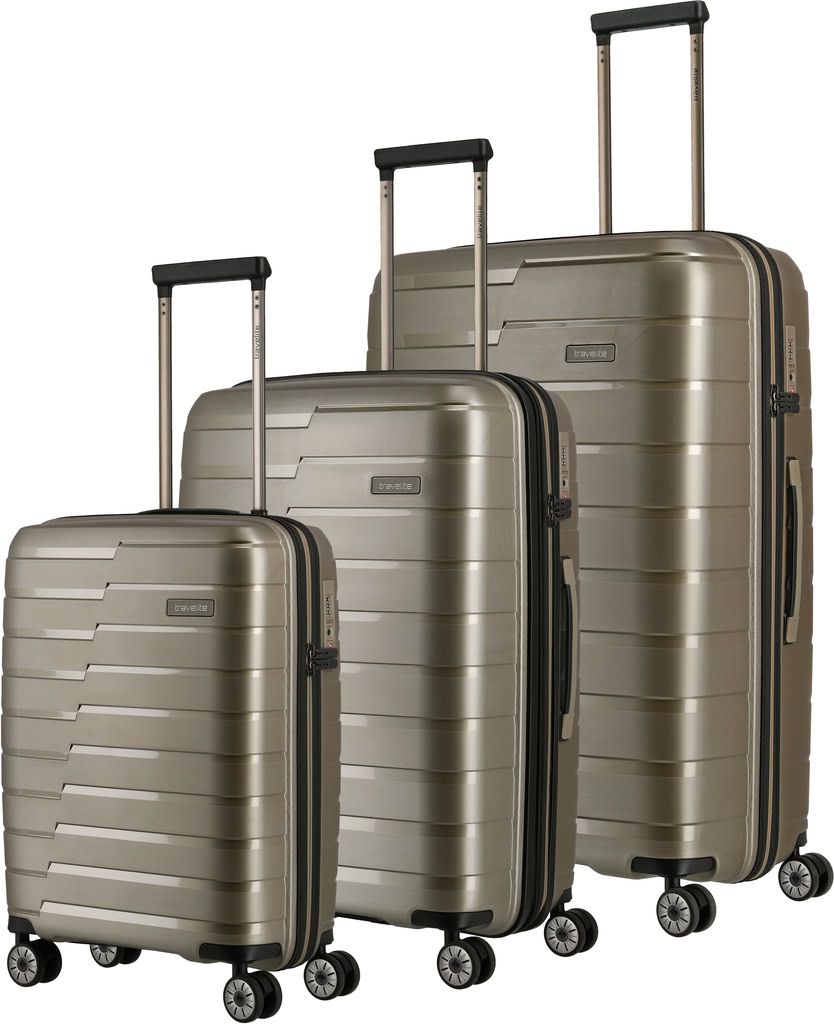 Travelite Air Base Sada 3 kufrů 55/67/77cm Champagne metallic Polypropylen