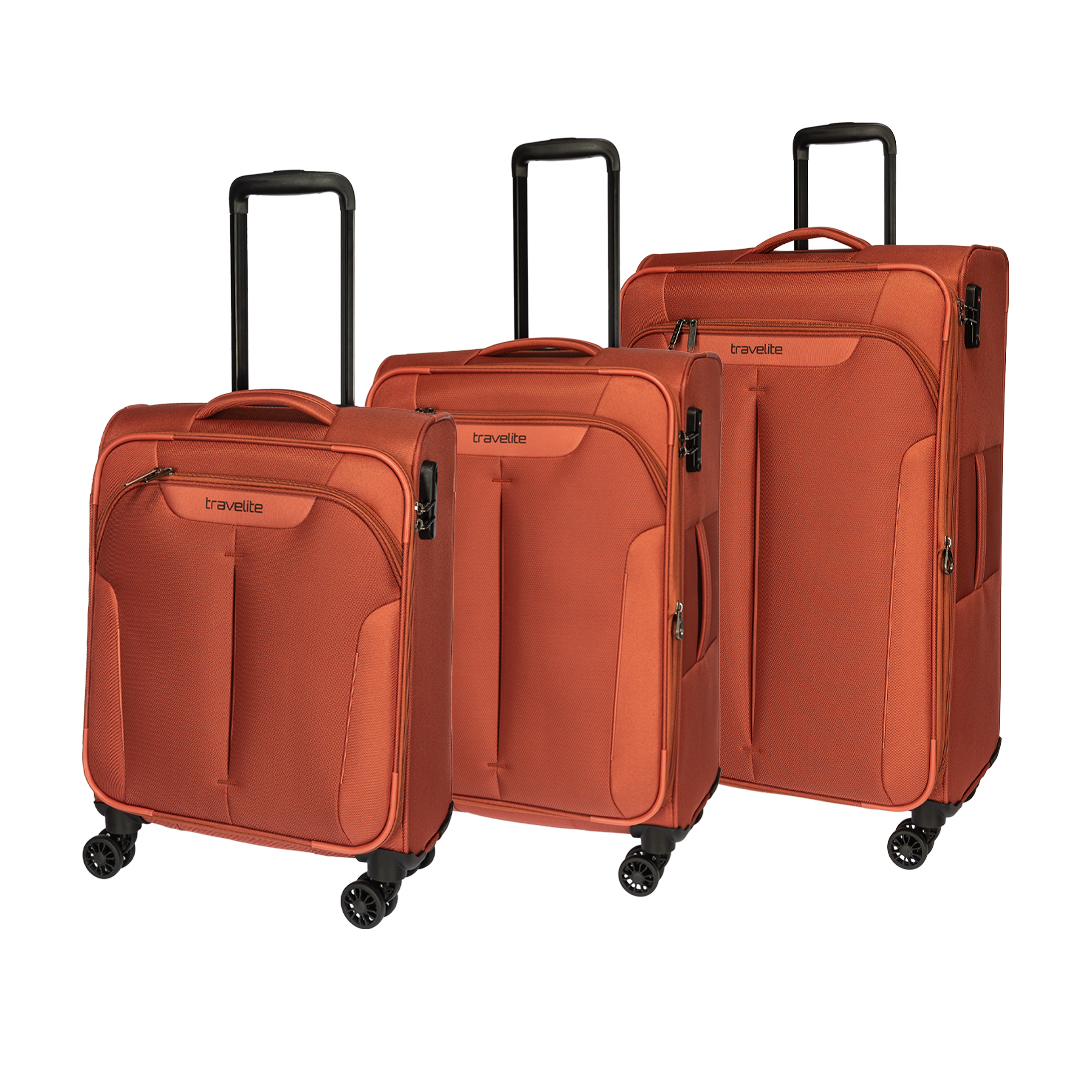 Travelite Croatia Sada 3 kufrů 55/67/77cm Oranžová Coral
