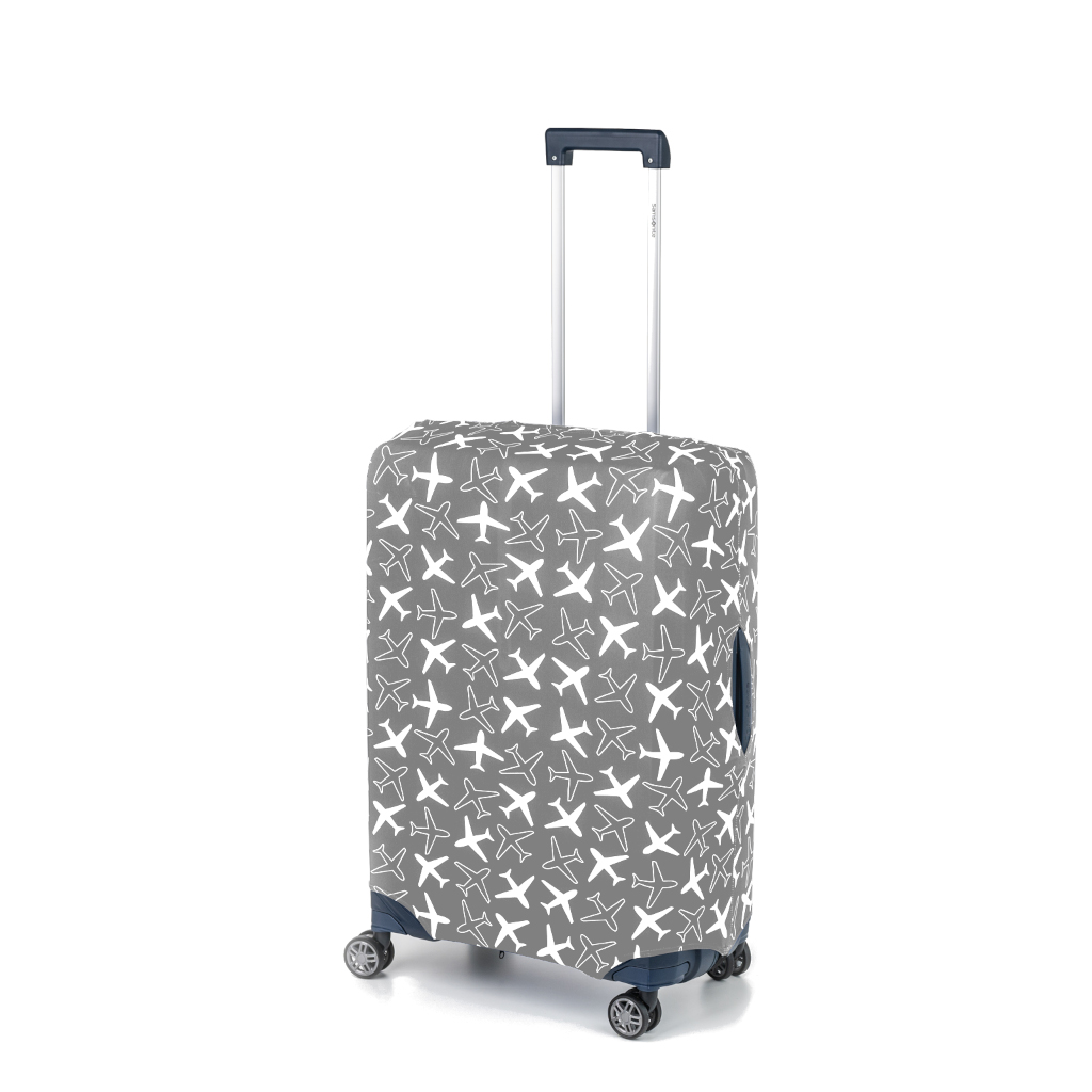 FLY-MY Obal na kufr PLANE M - Spinner 60-70 cm Šedý