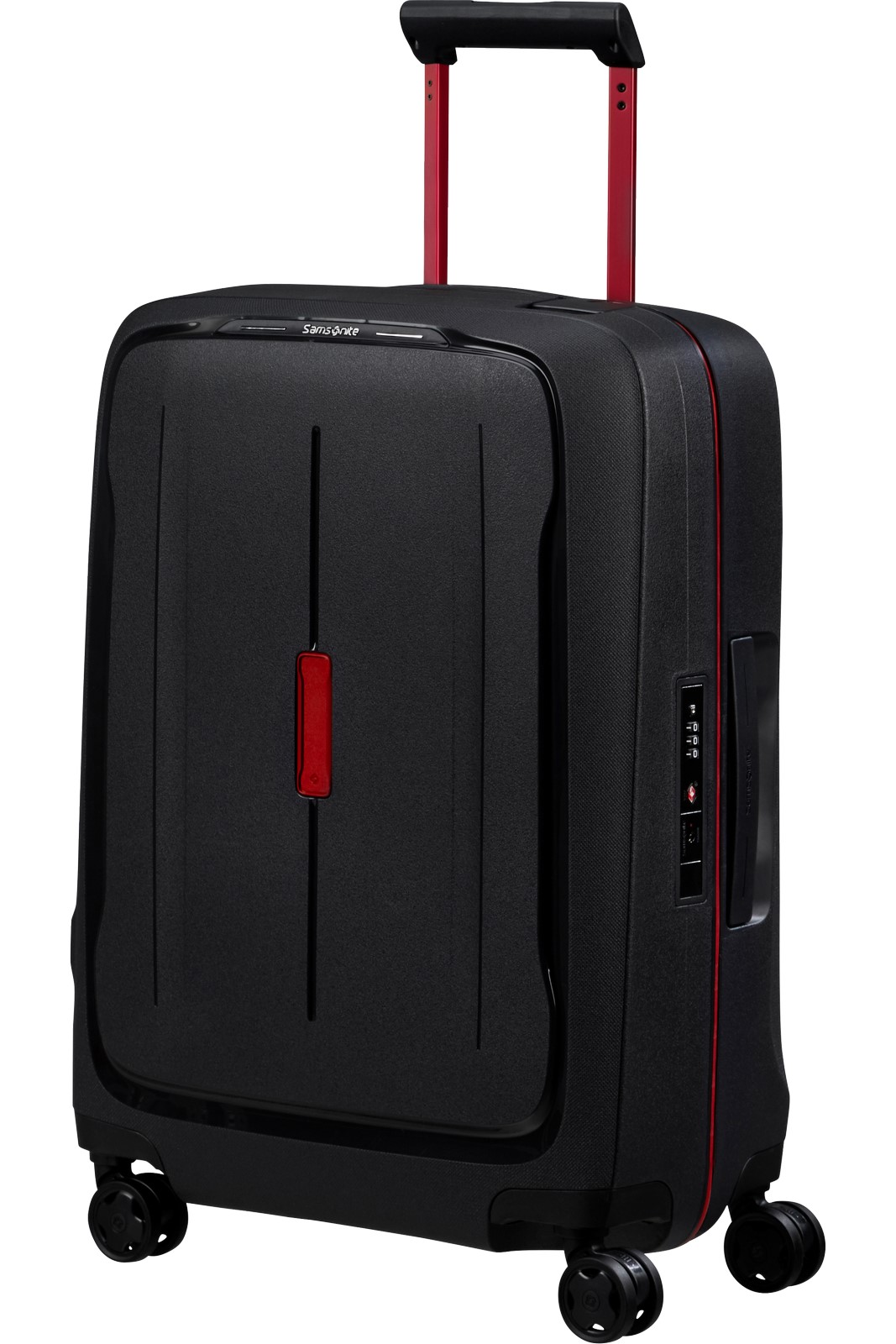 Samsonite ESSENS 55 cm Kufr Spinner grafitová Černá Charcoal/Red 39L