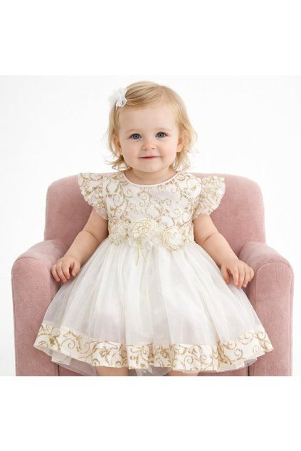 dievcenske saty bielo zlate