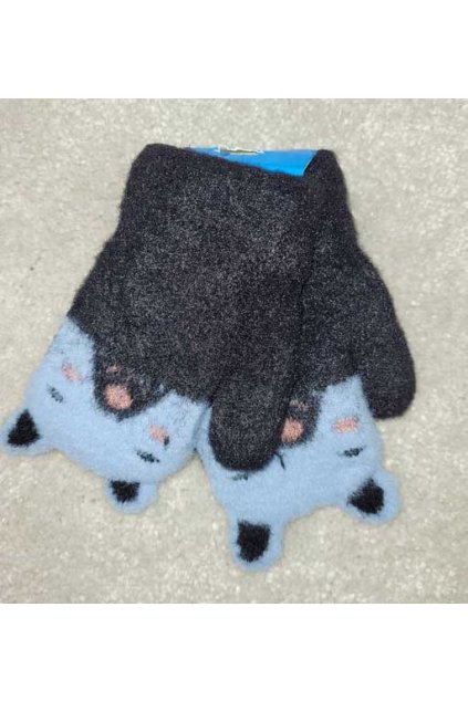 Detské rukavice palčiaky macko čierna