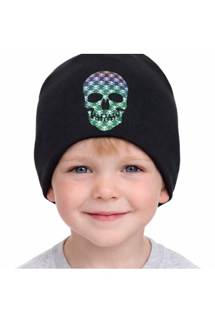 chlapcenska pechodny ciapka cierna s lebkou