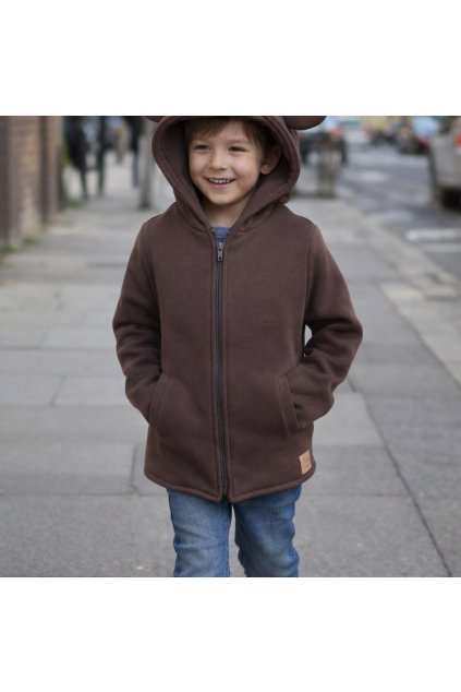 detska hneda mikina s usami