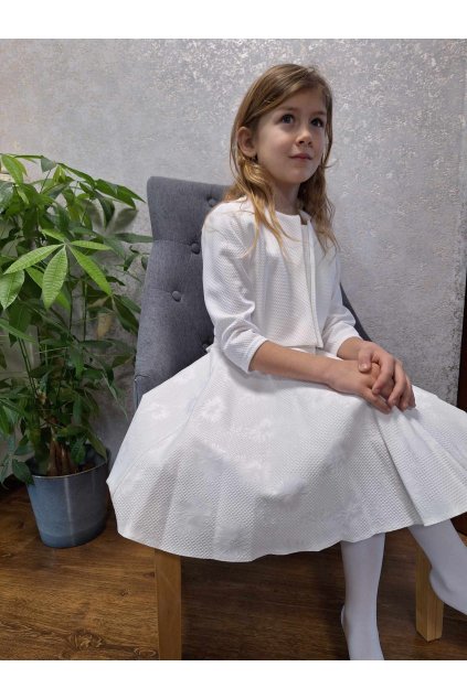dievcenske saty s bolerkom biele