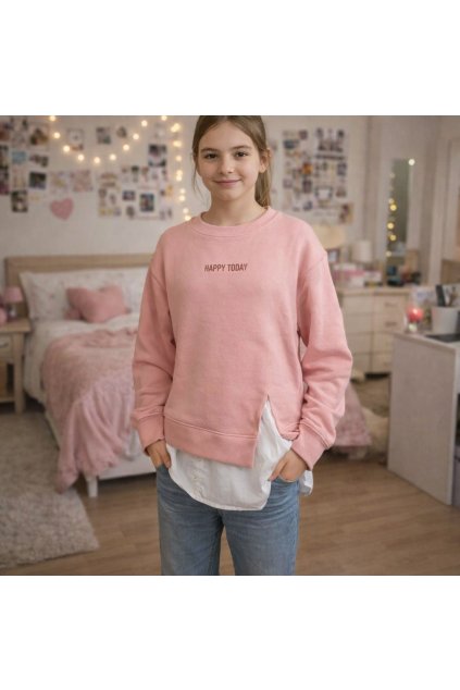 dievcenska mikina ruzova happy day