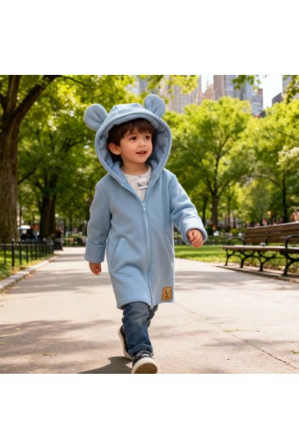 chlapcenska mikina s usami svetlo modra