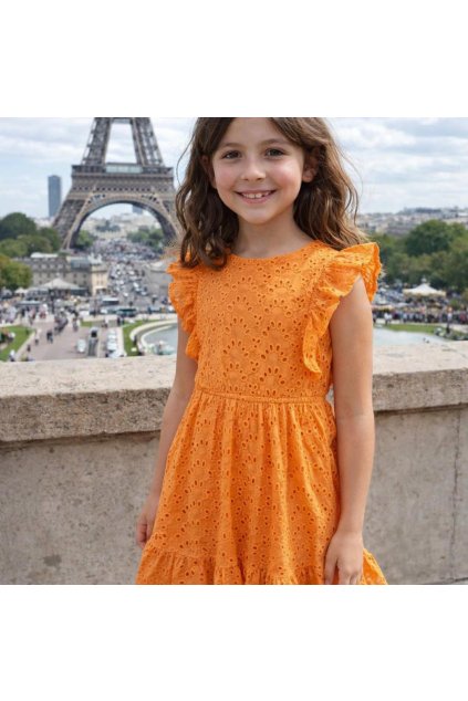 dievcenske saty oranzove