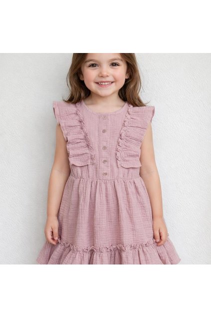 dievcenske muselinove saty ruzove