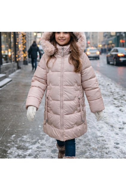 dievcenska zimna bunda ruzova