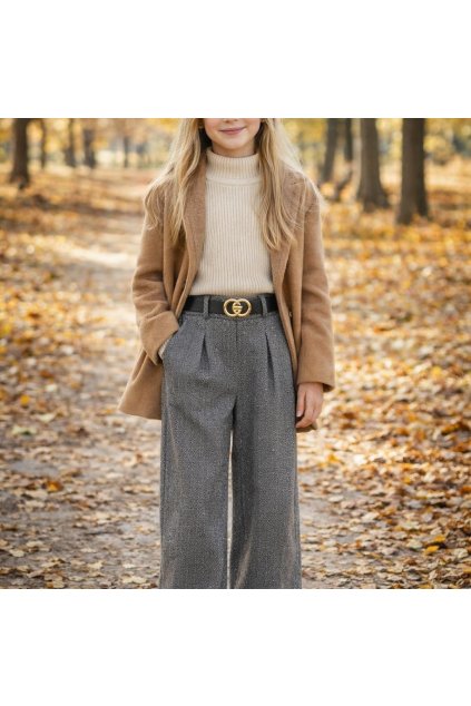 dievcenske nohavice sive