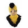 Dievčenský set turban so šatkou horčicová
