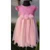 La Dora dievčenske šaty svetlo ružové s flitrami a čelenkou