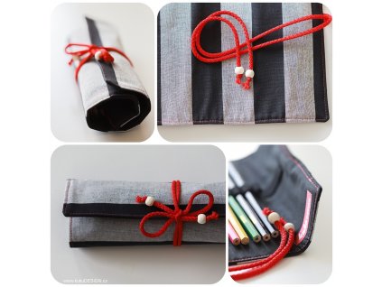 Pastelkovník šedočerný pruh s pastelkami