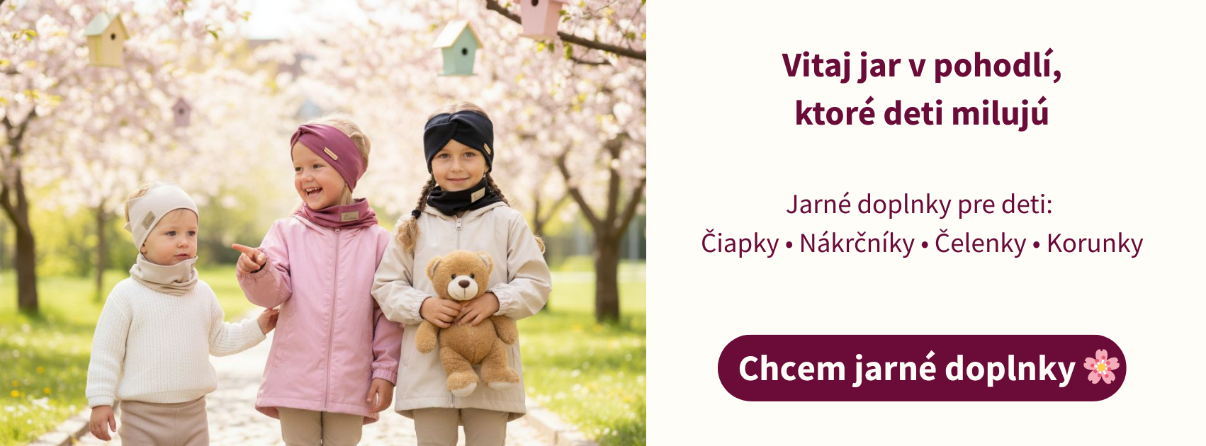 Jarné čiapky, nákrnčníky, čelenky, korunky