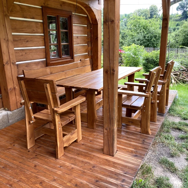 Eichen-Gartenmöbel-Set für das Ferienhaus