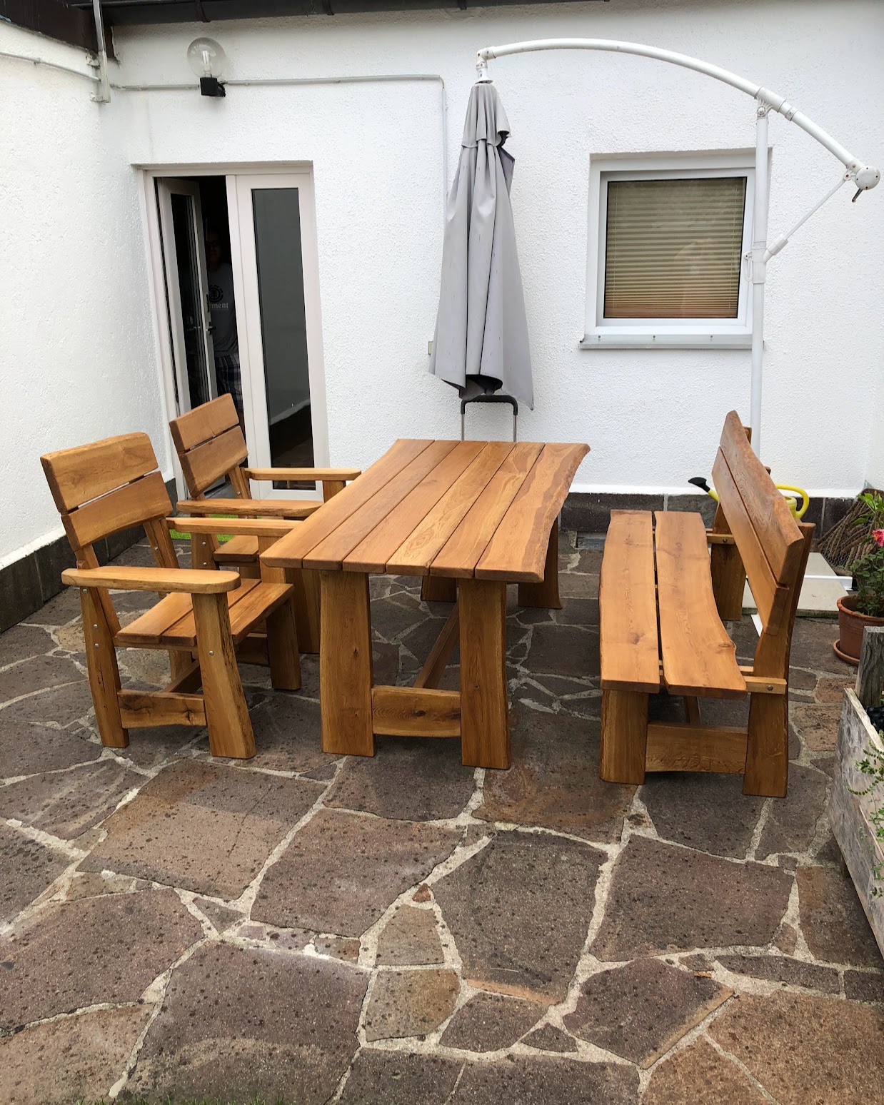 Rustikale Eichen-Gartenmöbel für Kunden in München