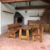 Garten Eiche Set Tisch, 2x Bank mit Rückenlehne