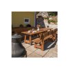 Garten Eiche Set Tisch, 2x Bank mit Rückenlehne1