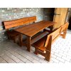 Garten Eiche Set Tisch, 2x Bank mit Rückenlehne6