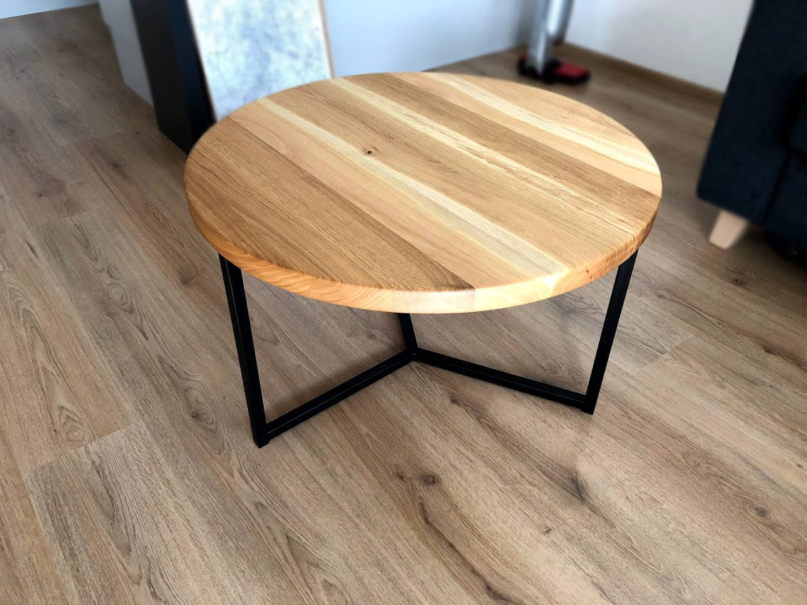 Konferenční stolek kulatý s designovou podnoží