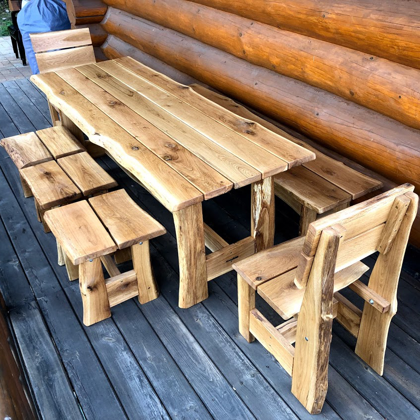 Masivní rustikální sestava u zákazníka nedaleko Chomutova