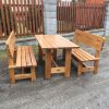 Zahradní dubová sestava - stůl, 2x lavice s opěradlem (klasické provedení)