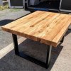 zahradni stůl ocel a dubové trámy
