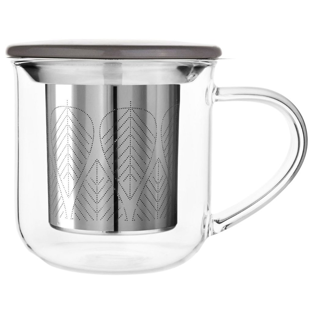 Glastasse mit Teesieb MINIMA EVA 400 ml, Wollgrau, Viva Scandinavia