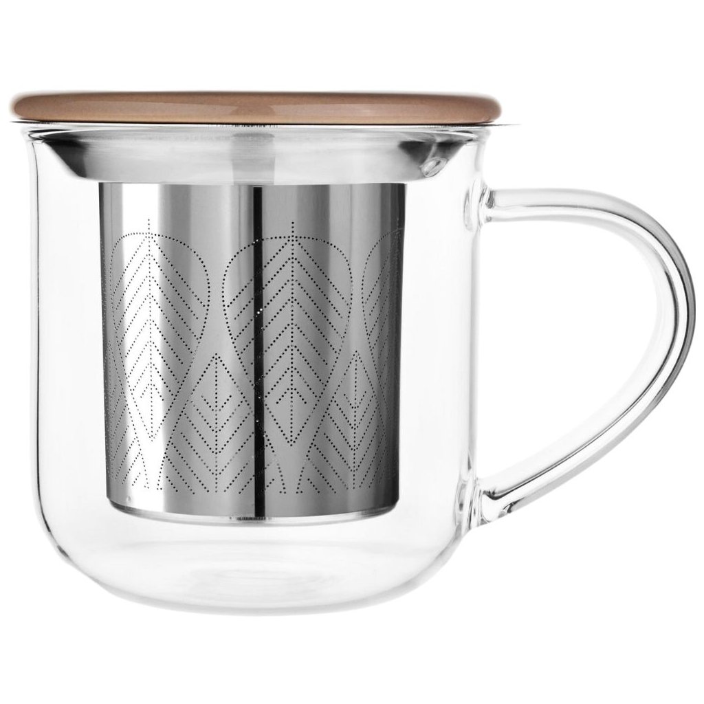 Glastasse mit Teesieb MINIMA EVA 400 ml, Puderbraun, Viva Scandinavia