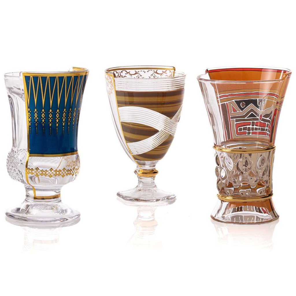 Trinkglas HYBRID PANNOTIA, 3er-Set, 330 ml, Seletti