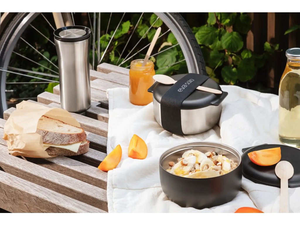 Lunchbox TO GO, 750 ml, Silber/Schwarz, Edelstahl, Eva Solo