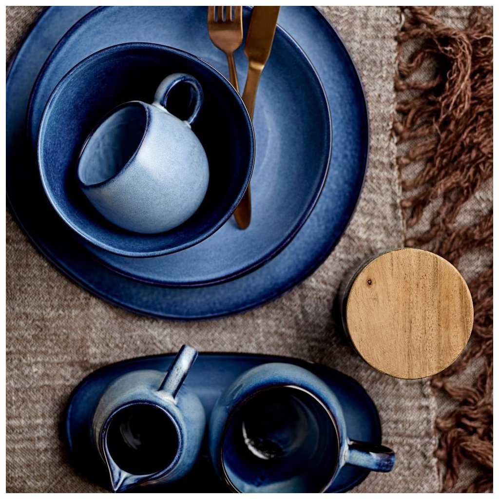 Tasse SANDRINE 500 ml, blau, Steingut, Bloomingville