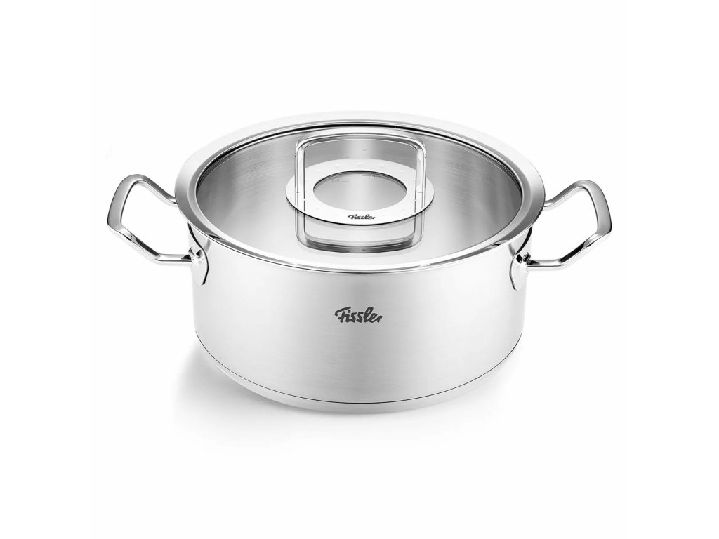 niedrig Kochtopf silber, cm, ORIGINAL Edelstahl, Fissler PROFI 24